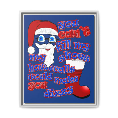 santa's shoes - framed canvas art (dark blue)