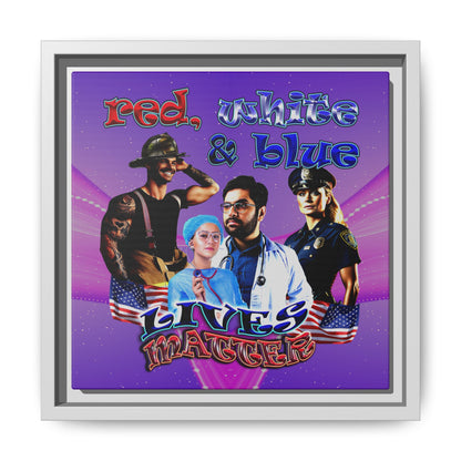 rw&b lives matter - framed canvas art (purple-pink wave)