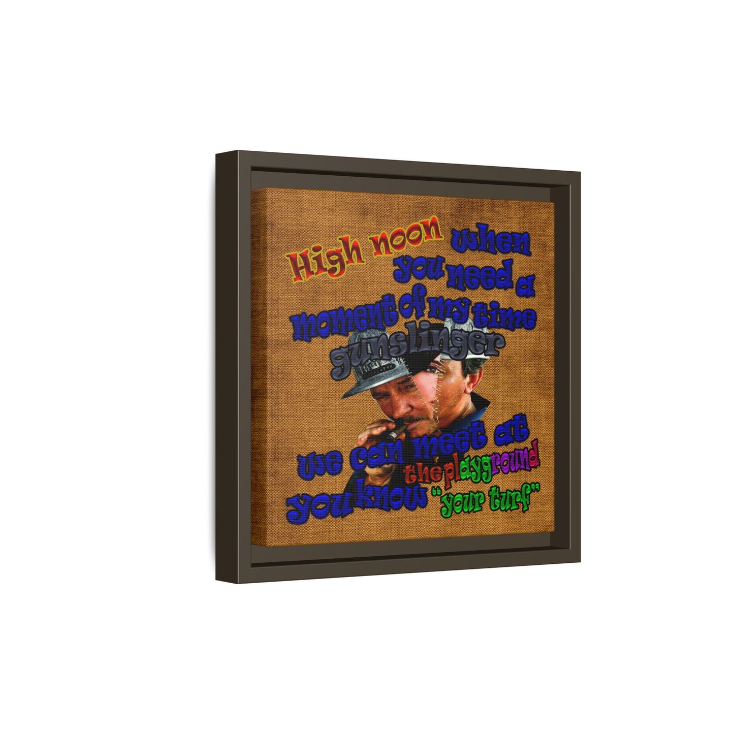 high noon - framed canvas art (brown papyrus)