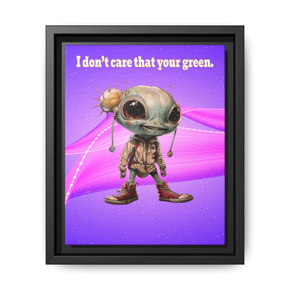 I don't care that your green - framed canvas art (purple-pink wave)