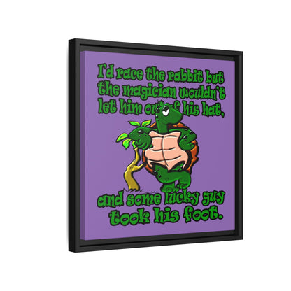 turtle race - framed canvas art (light purple)