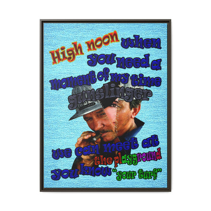 high noon - framed canvas art (faded blue)