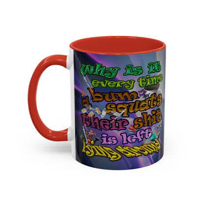 the bum's shit - Accent Mug (grey-pink wave)