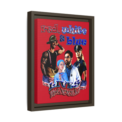 rw&b lives matter - framed canvas art (dark red)