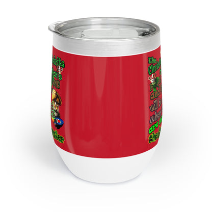 christmas spirits of boston - Chill Wine Tumbler (dark red)