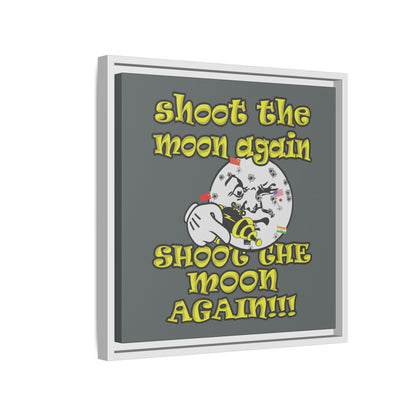shoot the moon again - framed canvas art (dark grey)