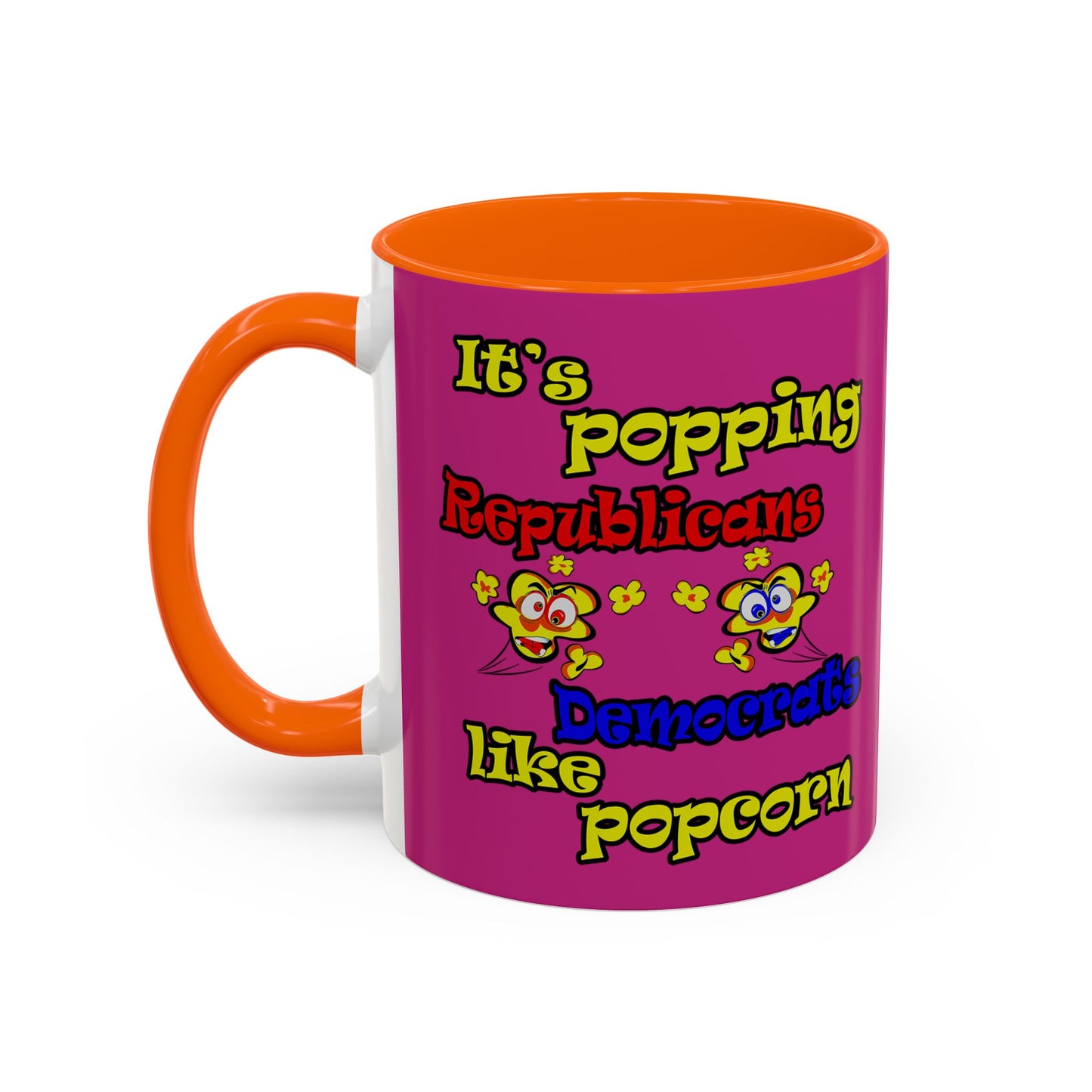 popping like popcorn - Accent Mug (pink)