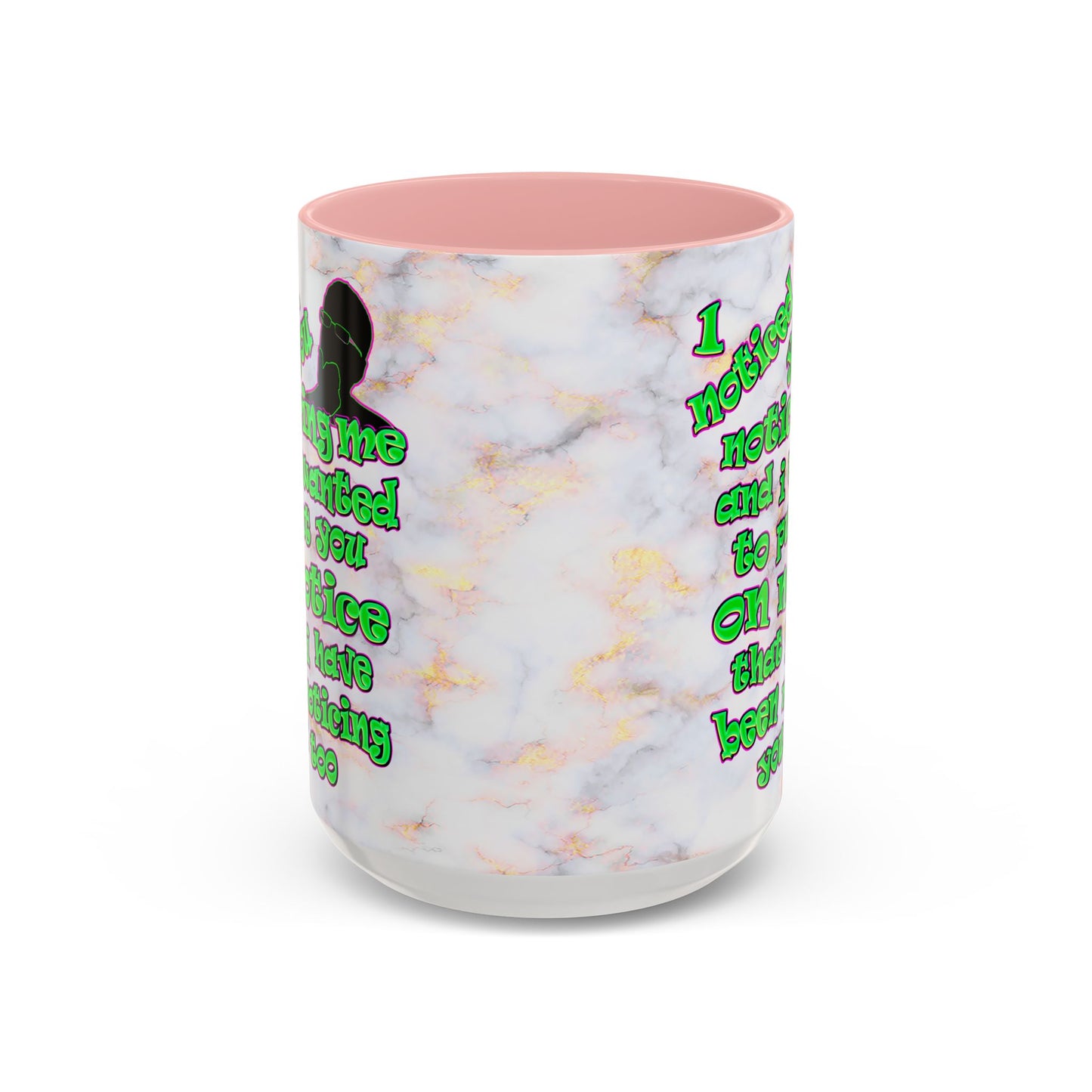 noticed you noticing - Accent Mug (white marble)