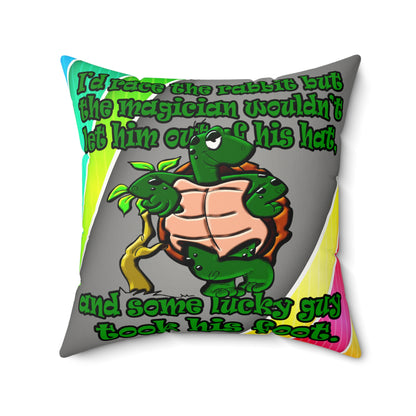 turtle race - Faux Suede Square Pillow - (rainbow split)