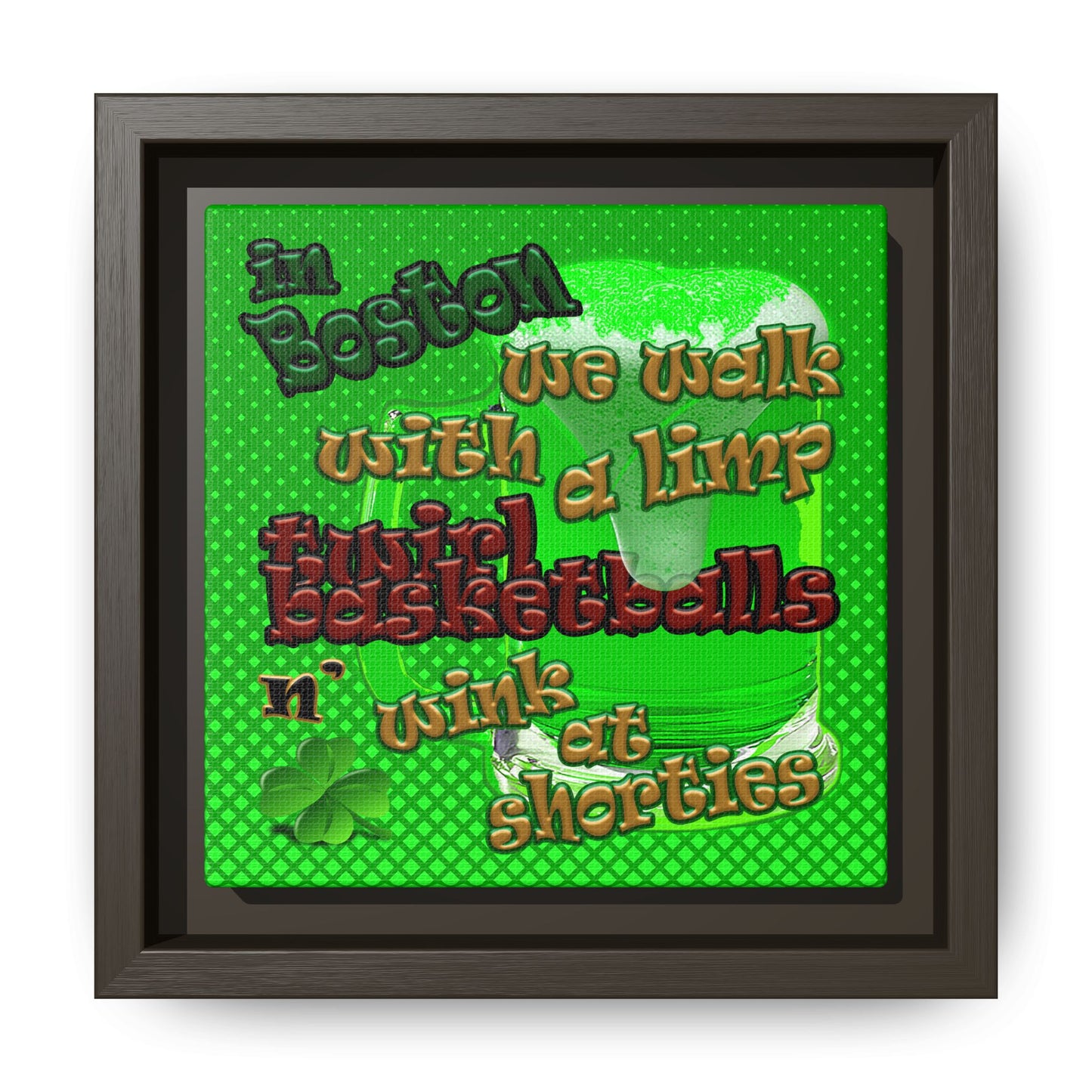 celtics logo - framed canvas art (logo green)