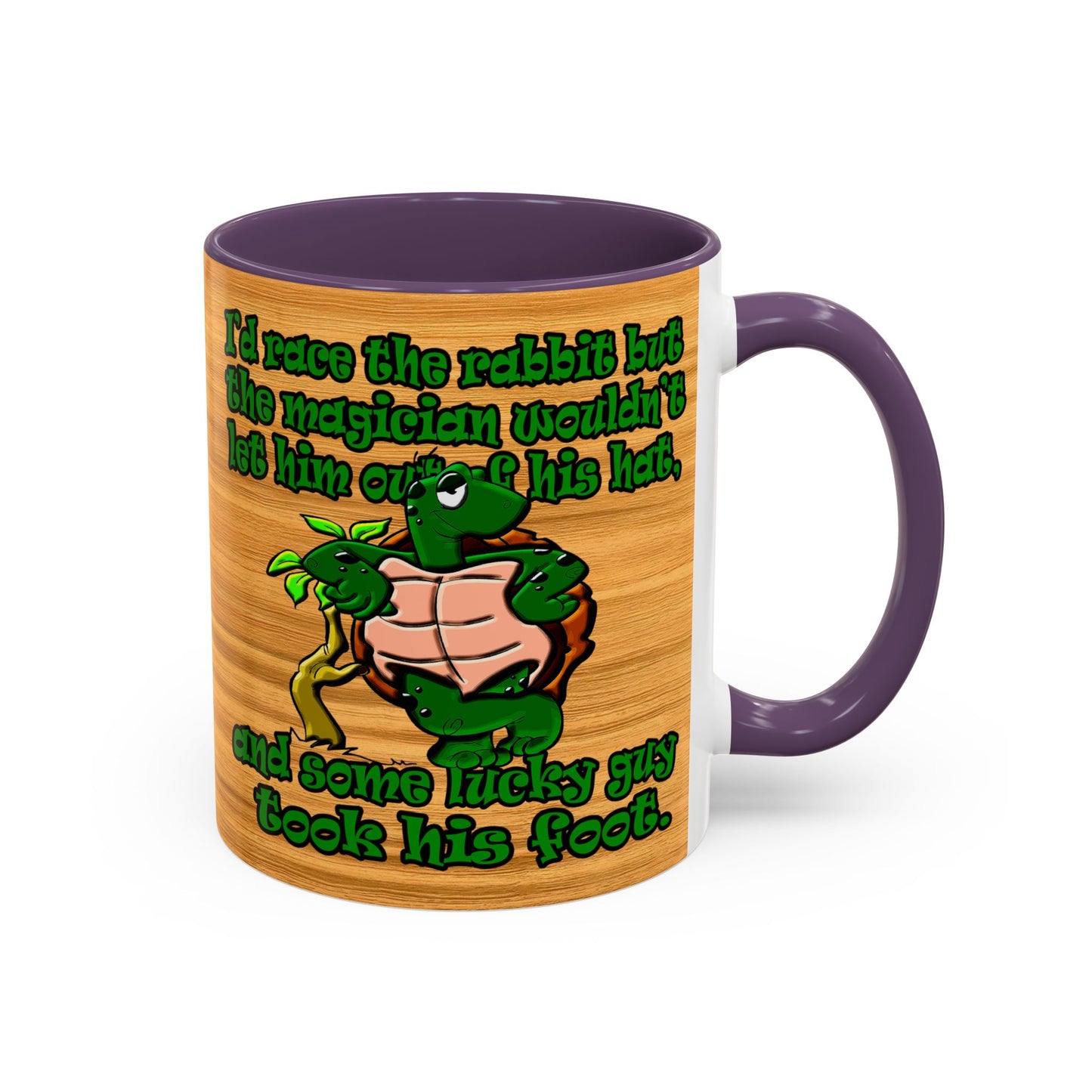 turtle race - Accent Mug (butterscotch wood finish)
