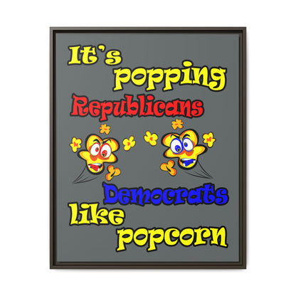 popping like popcorn - framed canvas art (dark grey)