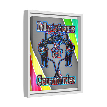 em cee squared - framed canvas art (rainbow split)