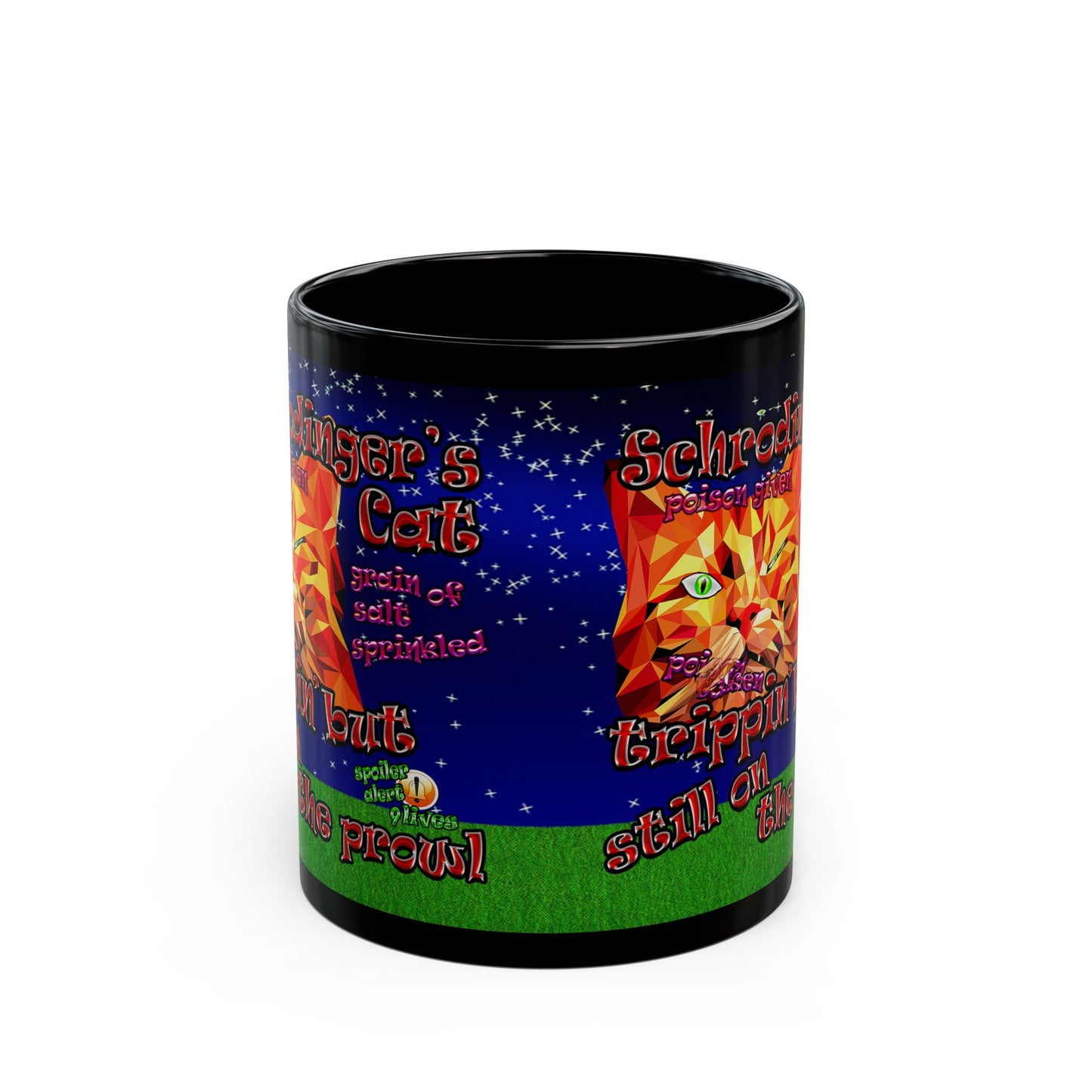 schrodinger's cat - Black Mug ('snoops' background)