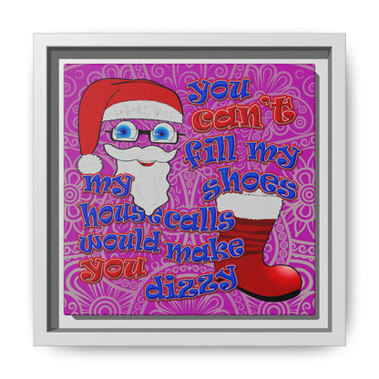 santa's shoes - framed canvas art (pink swirl)
