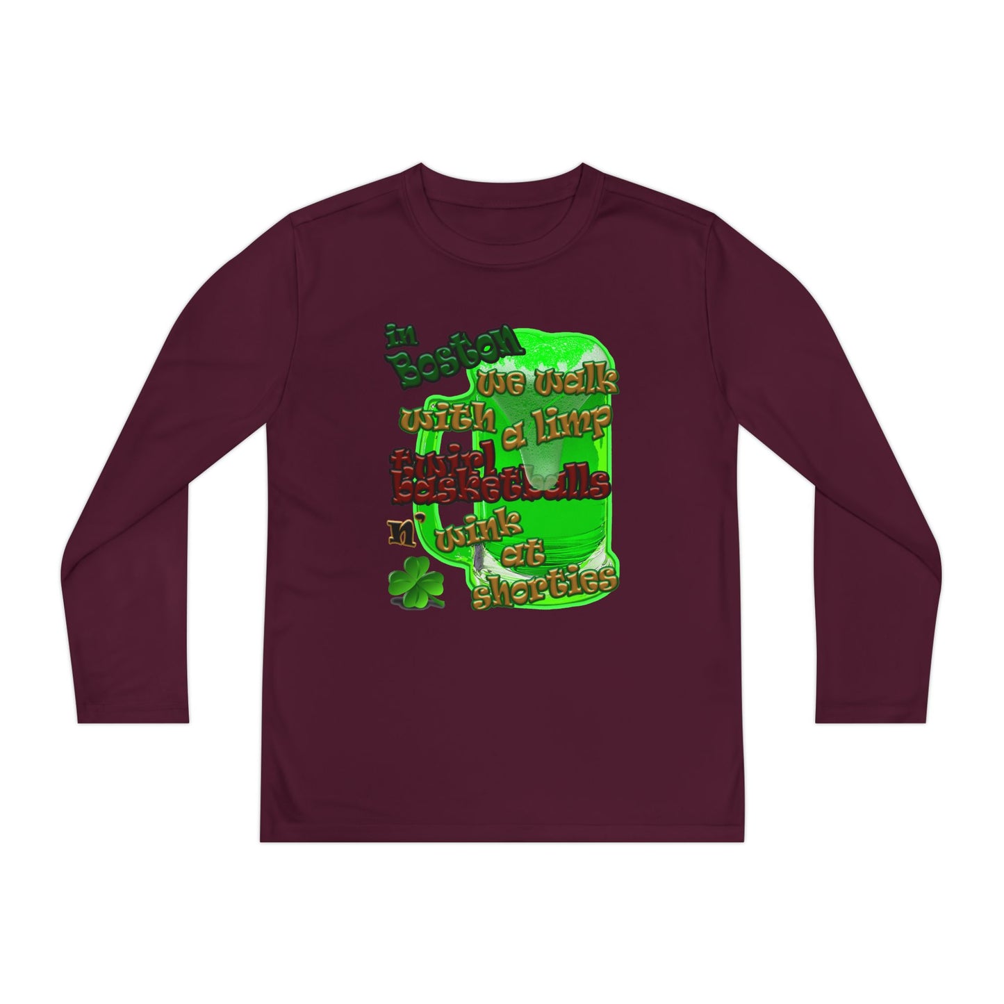 celtics logo - Youth Long Sleeve Competitor Tee