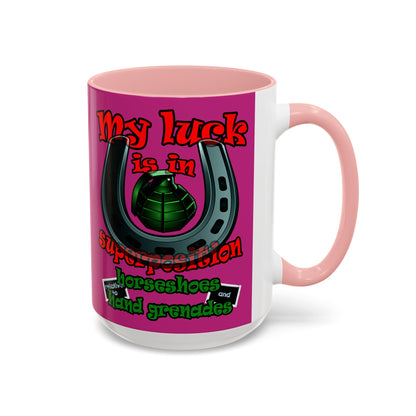 my luck - Accent Mug (pink)