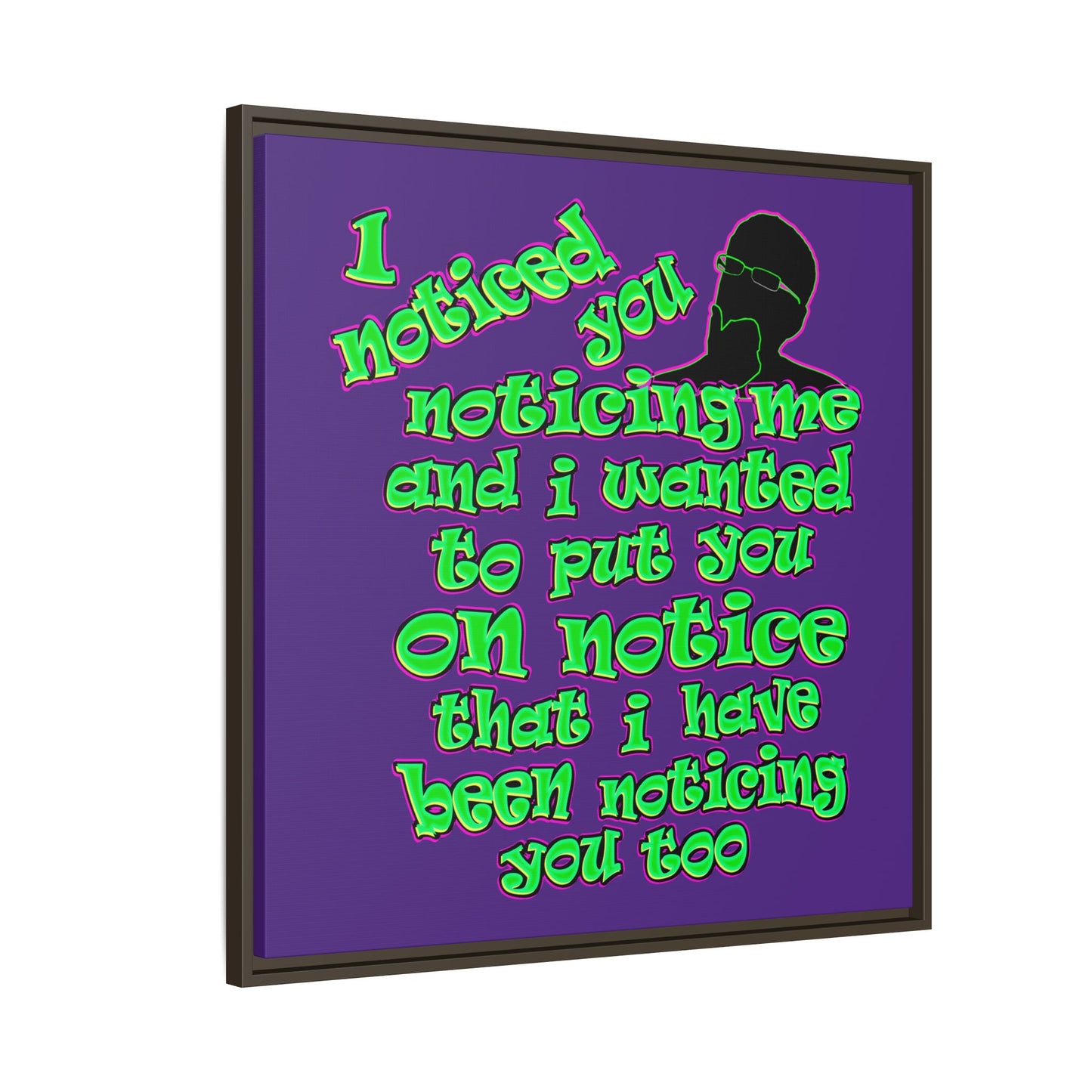 noticed you noticing - framed canvas art (purple)