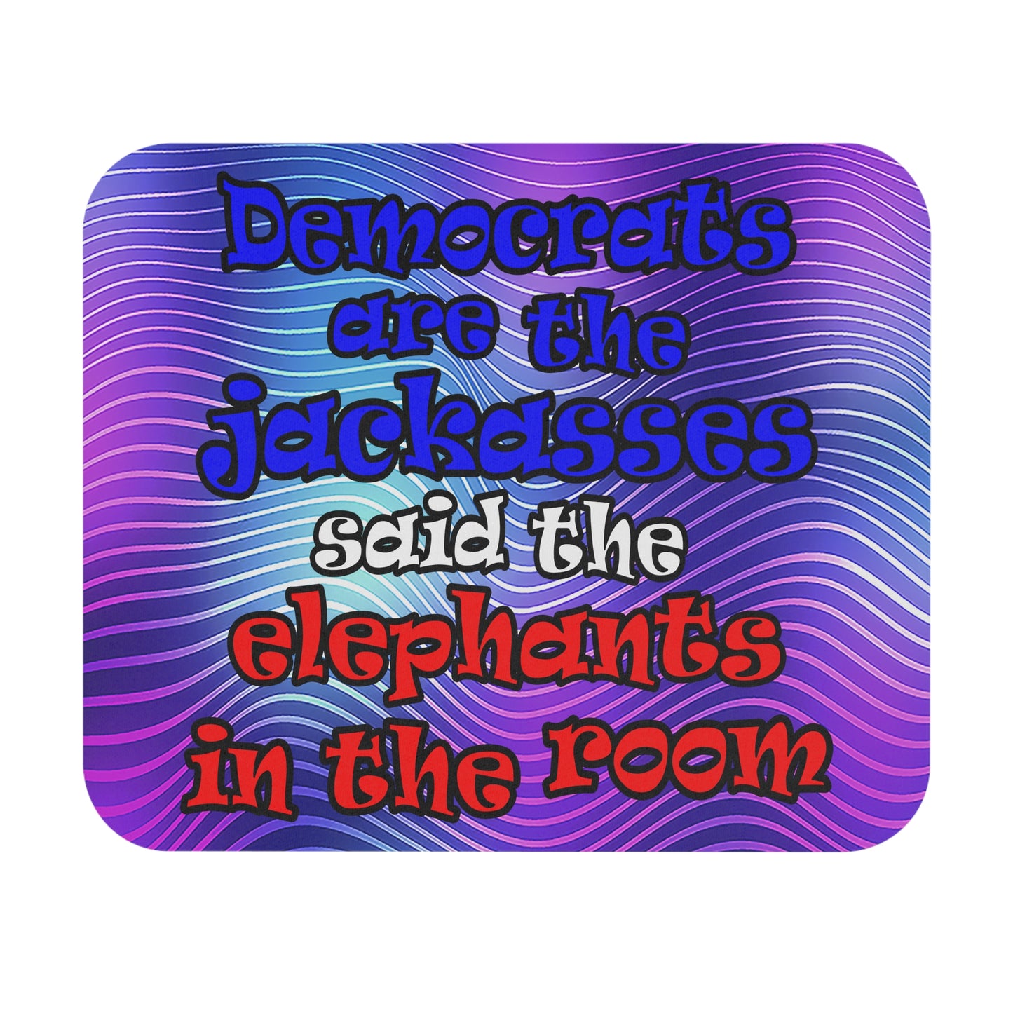 donkeys and elephants - Mouse Pad (Rectangle) (purple wave)