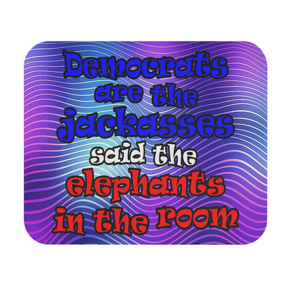 donkeys and elephants - Mouse Pad (Rectangle) (purple wave)