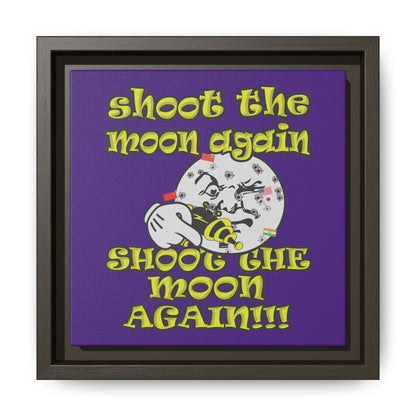 shoot the moon again - framed canvas art (purple)