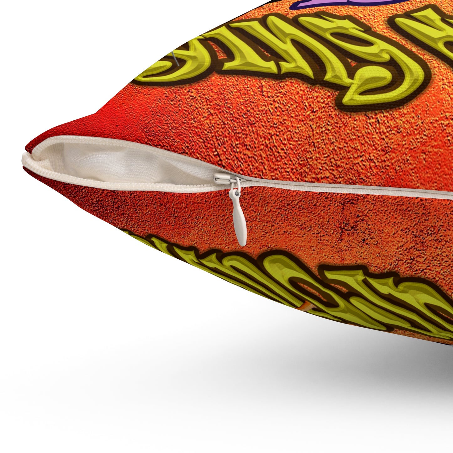 the bum's shit - Spun Polyester Square Pillow - (burnt orange)