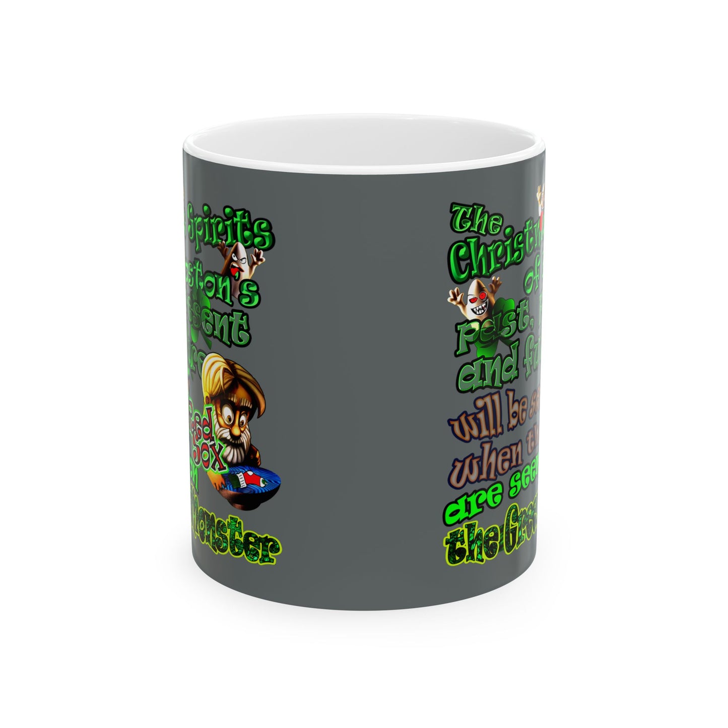 christmas spirits of boston - White Mug (dark grey)