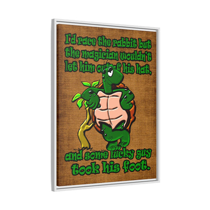 turtle race - framed canvas art (brown papyrus)