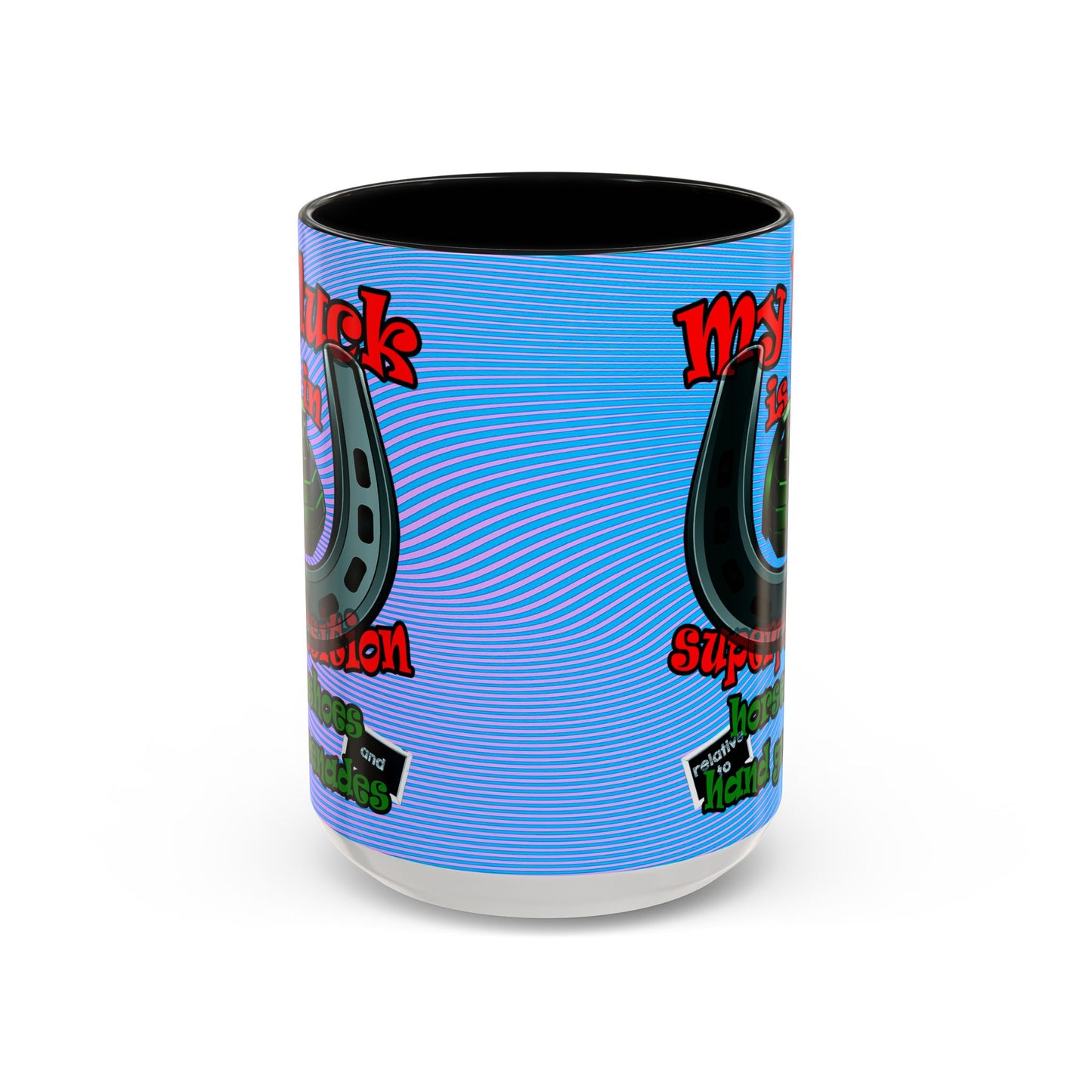 my luck - Accent Mug (light blue-purple wave)