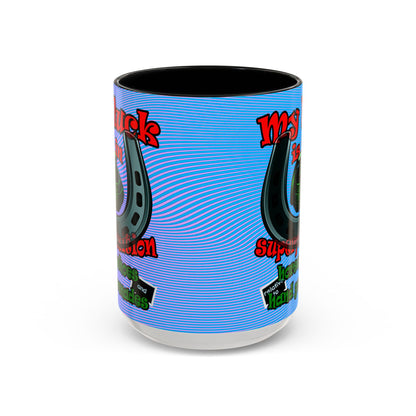 my luck - Accent Mug (light blue-purple wave)