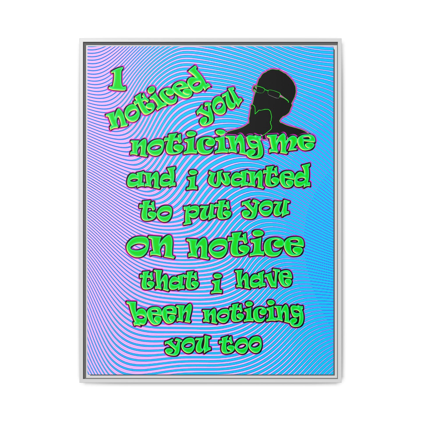 noticed you noticing - framed canvas art (light blue-purple wave)