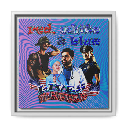 rw&b lives matter - framed canvas art (light blue-purple wave)