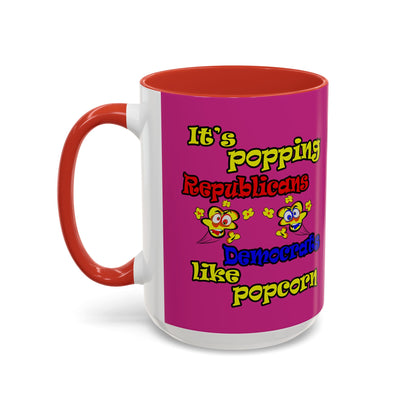 popping like popcorn - Accent Mug (pink)