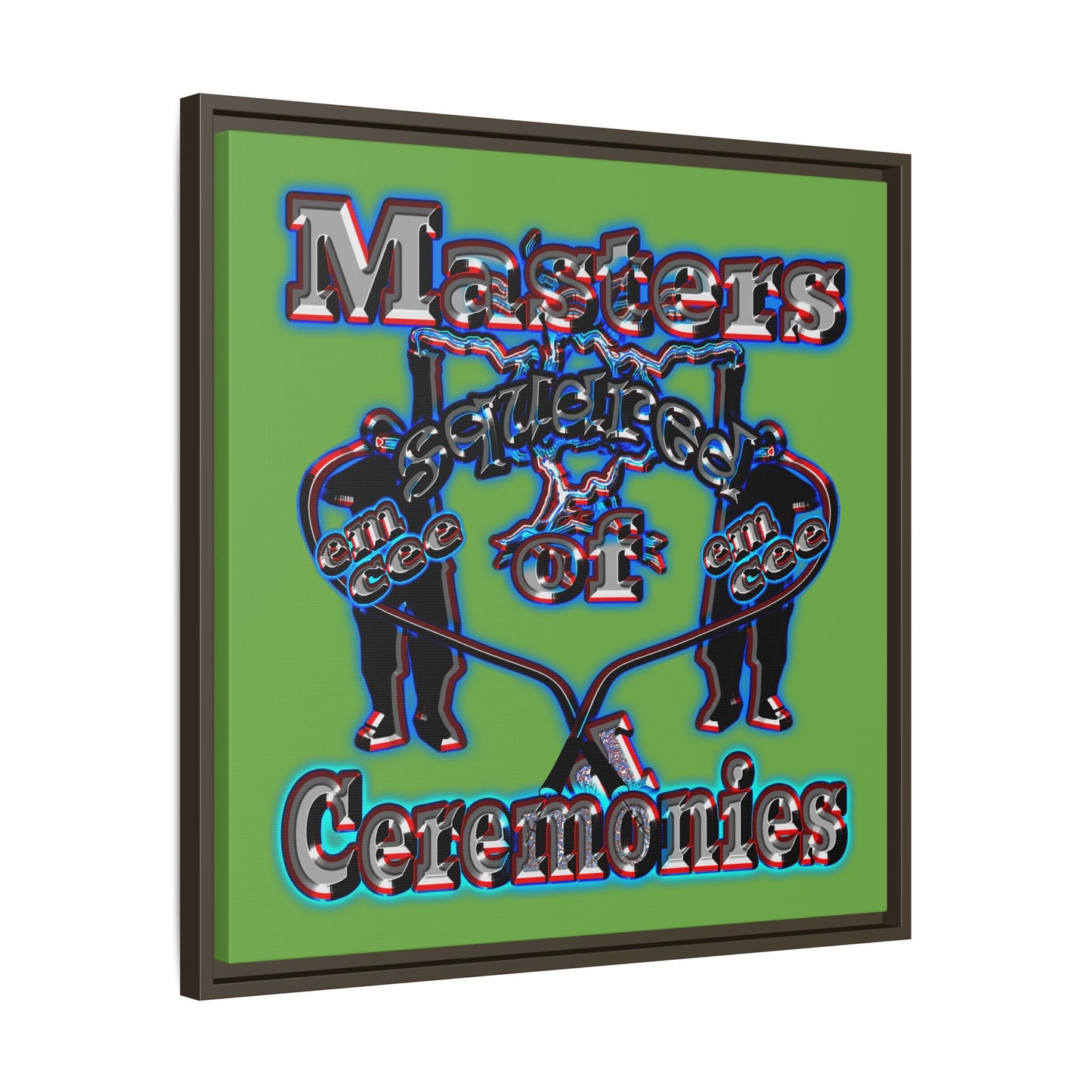 em cee squared - framed canvas art (green)