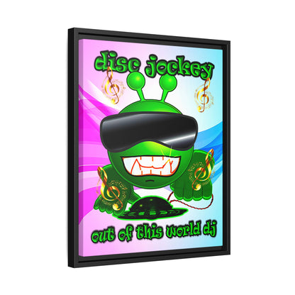 disc jockey - framed canvas art (light blue-pink wave)
