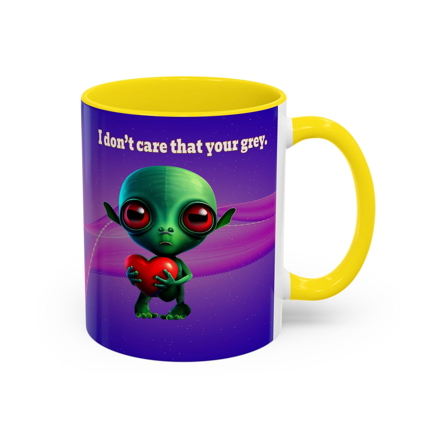 I don't care that your grey - Accent Mug (purple-pink wave)