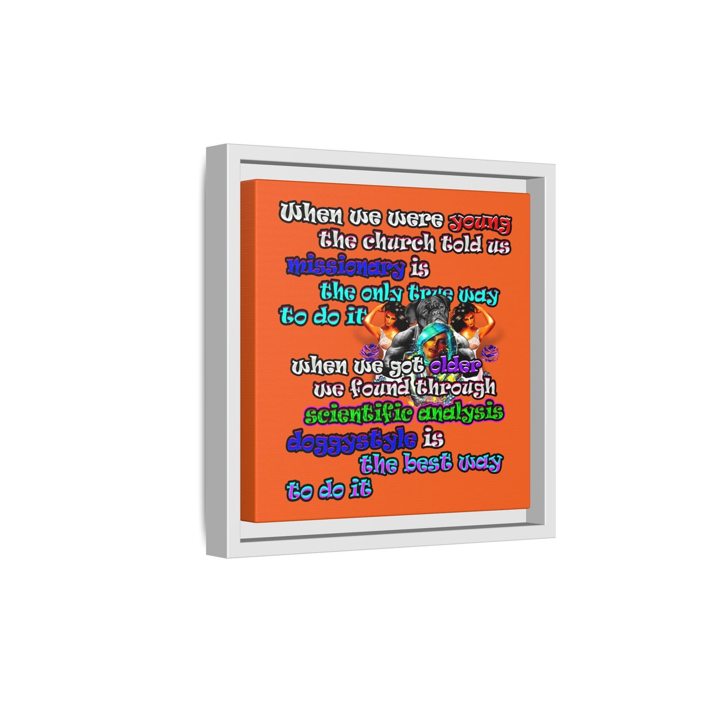 doggystyle - framed canvas art (orange)
