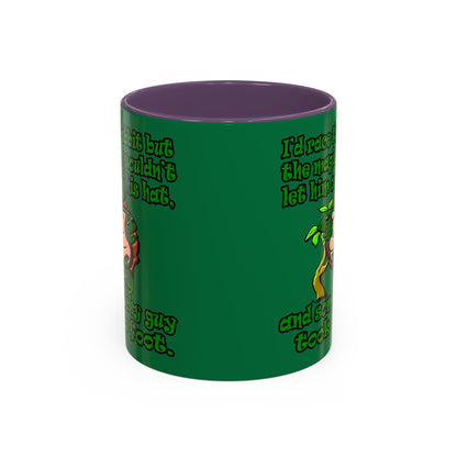 turtle race - Accent Mug (dark green)