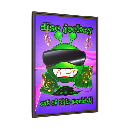 disc jockey - framed canvas art (purple-pink wave)