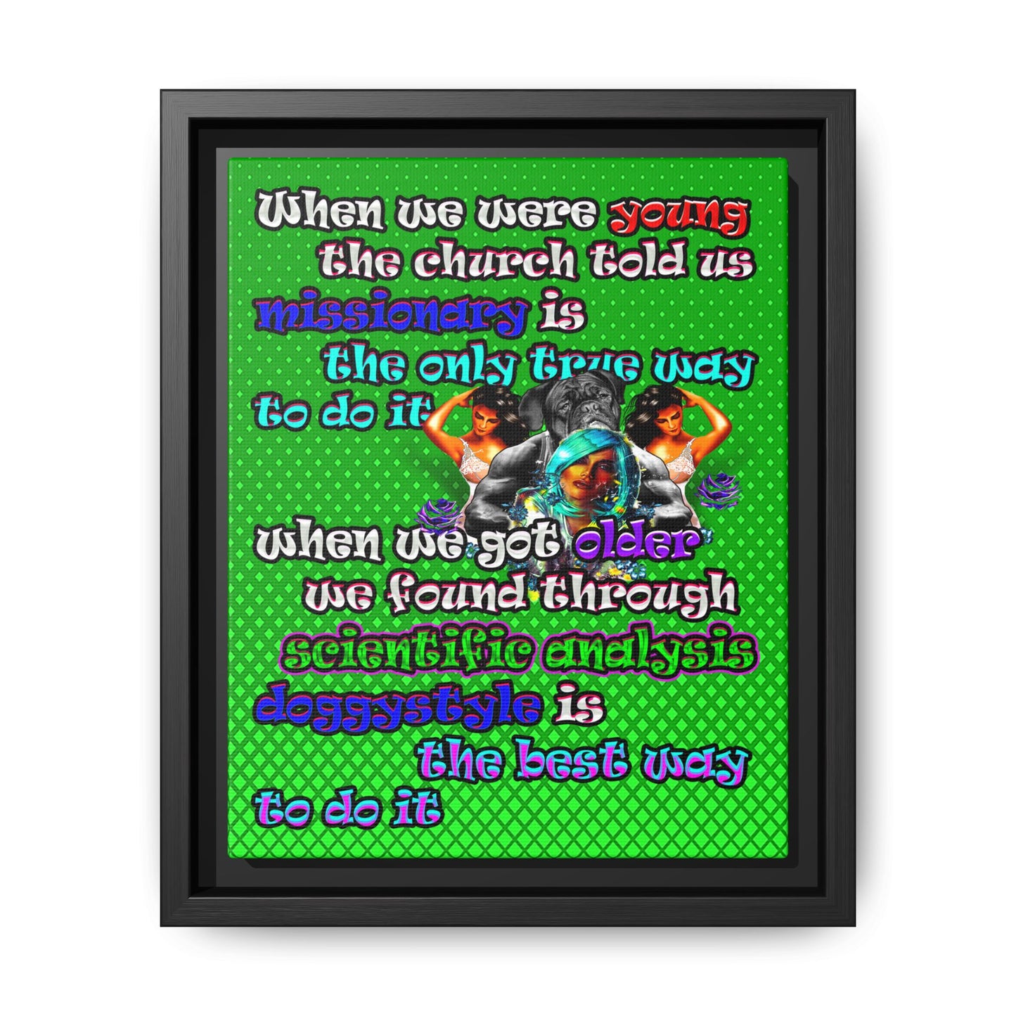 doggystyle - framed canvas art (logo green)