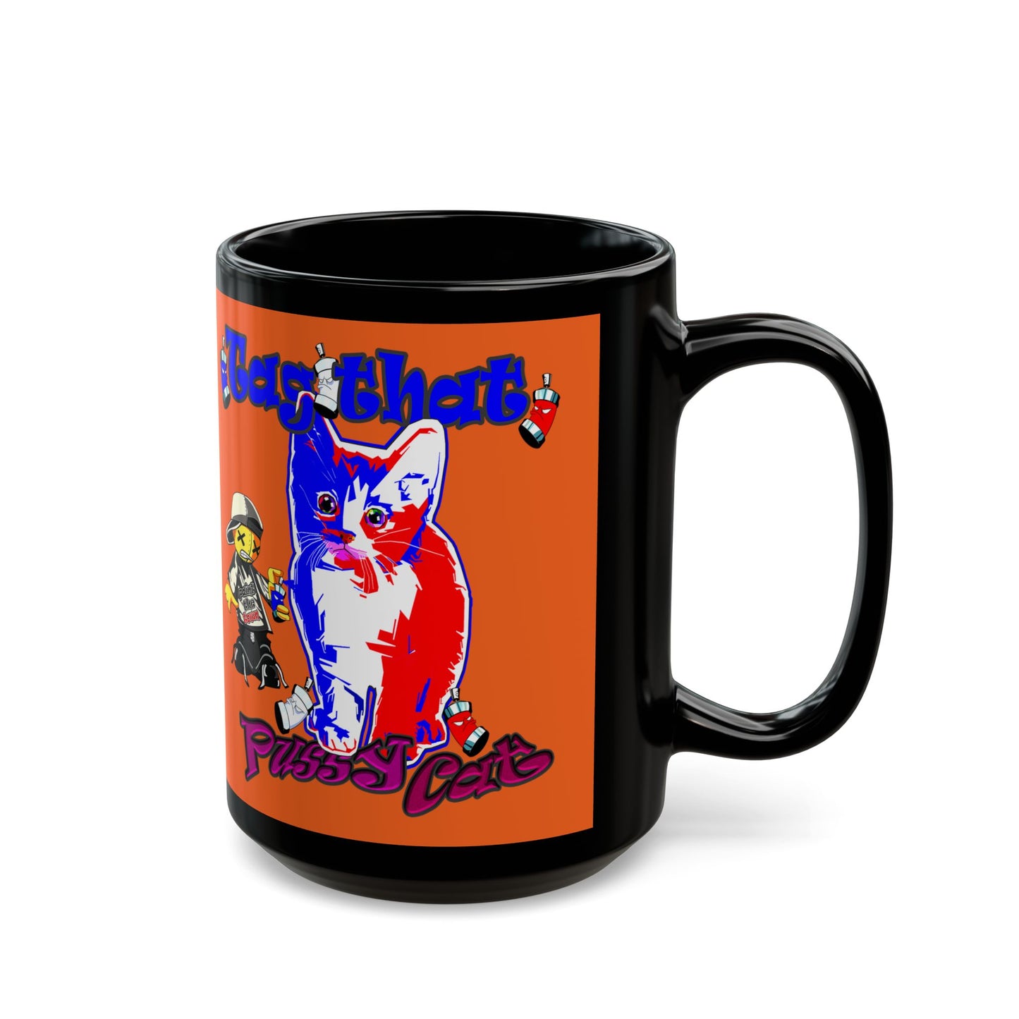 tag that - Black Mug (orange)