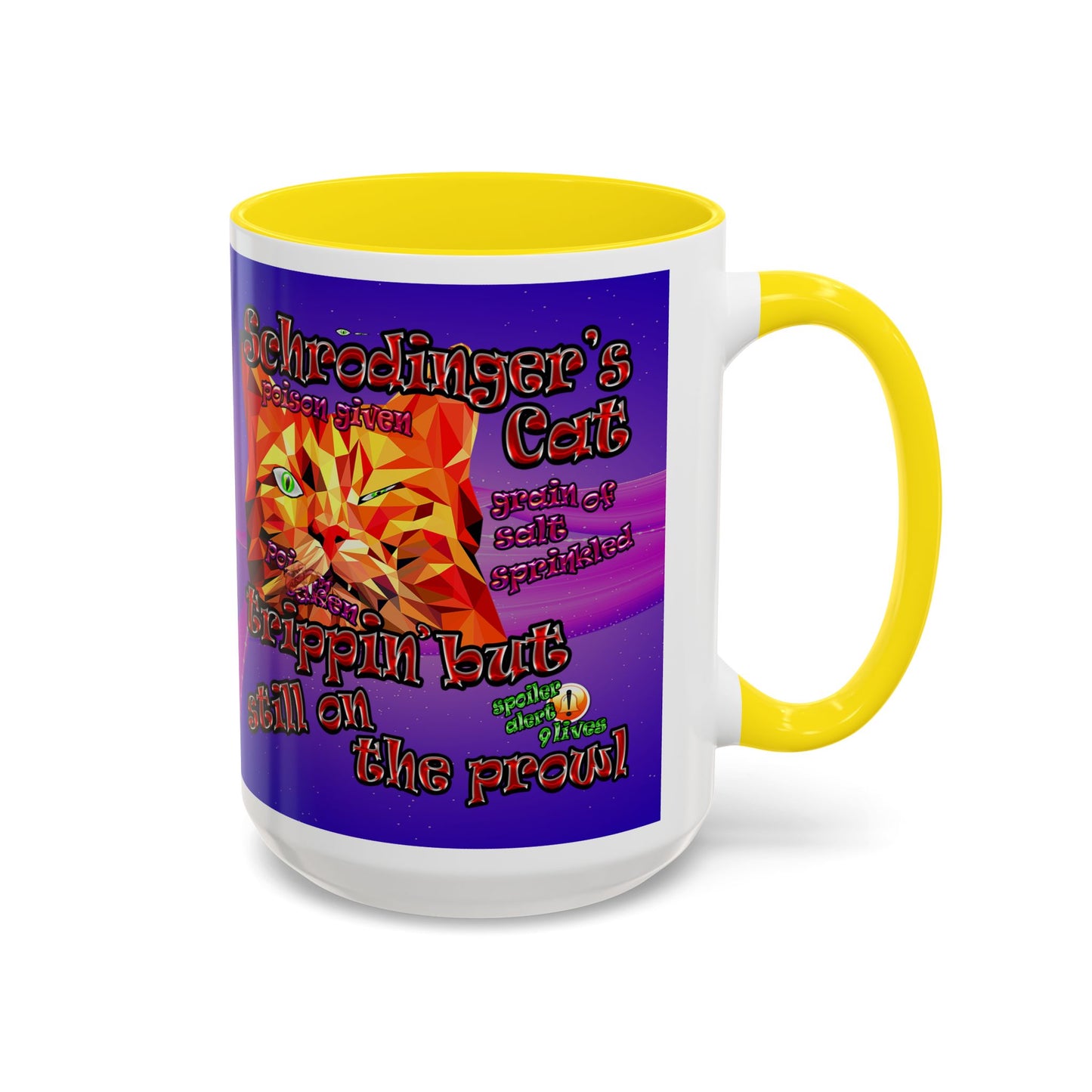schrodinger's cat - Accent Mug (purple-pink wave)