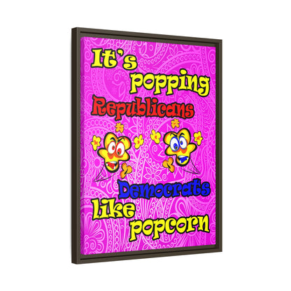 popping like popcorn - framed canvas art (pink swirl)