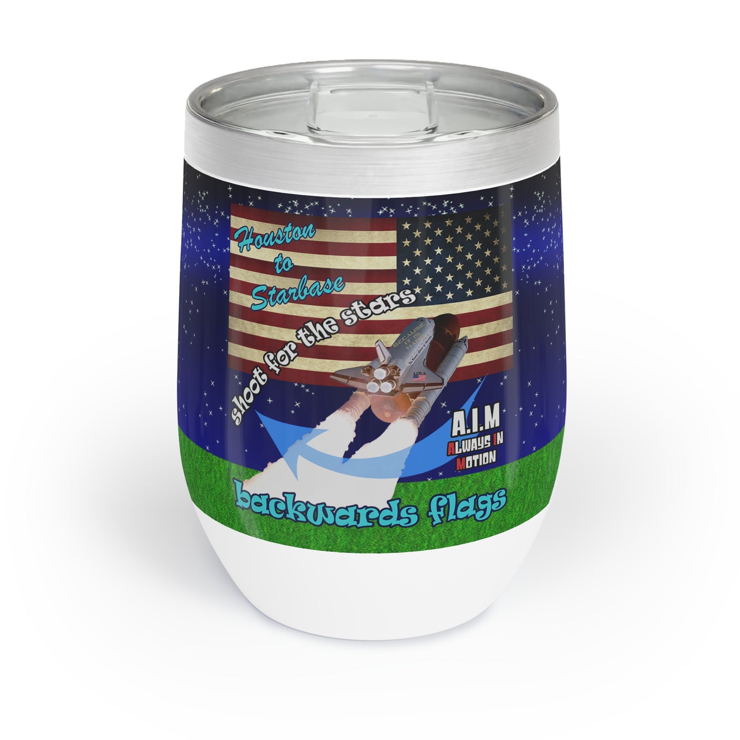 shoot for the stars - Chill Wine Tumbler ('snoops' background)