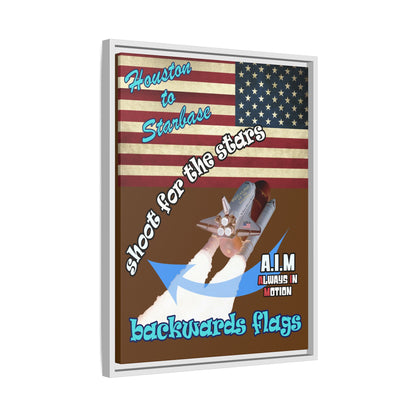 shoot for the stars - framed canvas art (brown)