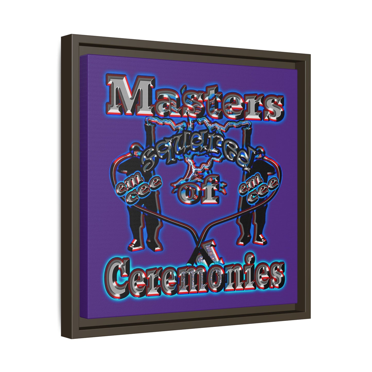 em cee squared - framed canvas art (purple)