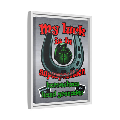 my luck - framed canvas art (brushed nickel)