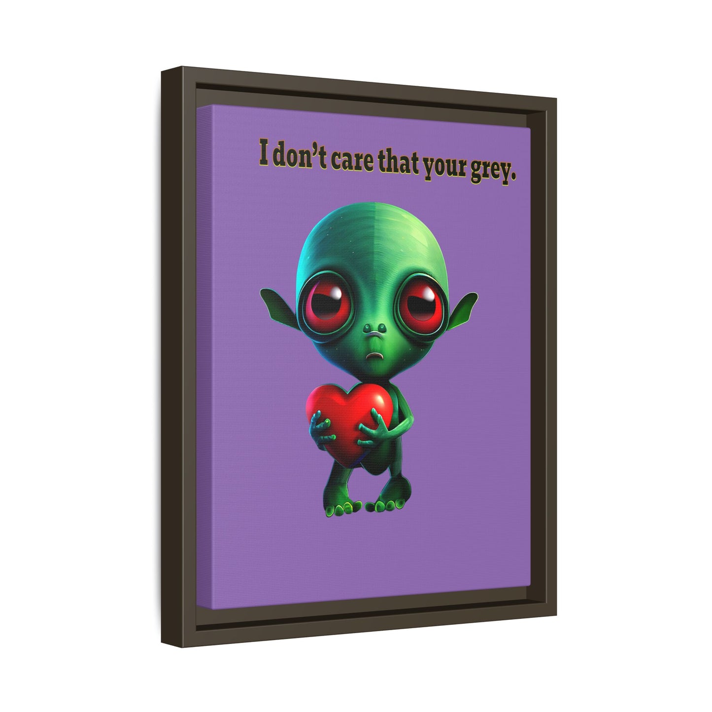I don't care that your grey - framed canvas art (light purple)