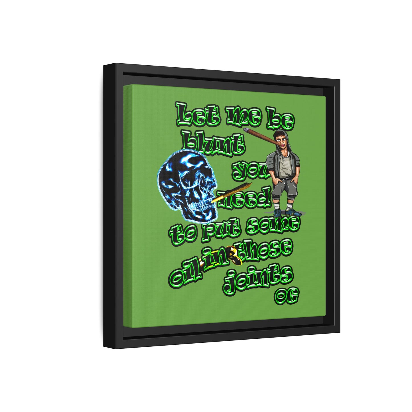 og - framed canvas art (green)
