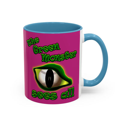 green monster - Accent Mug (pink)